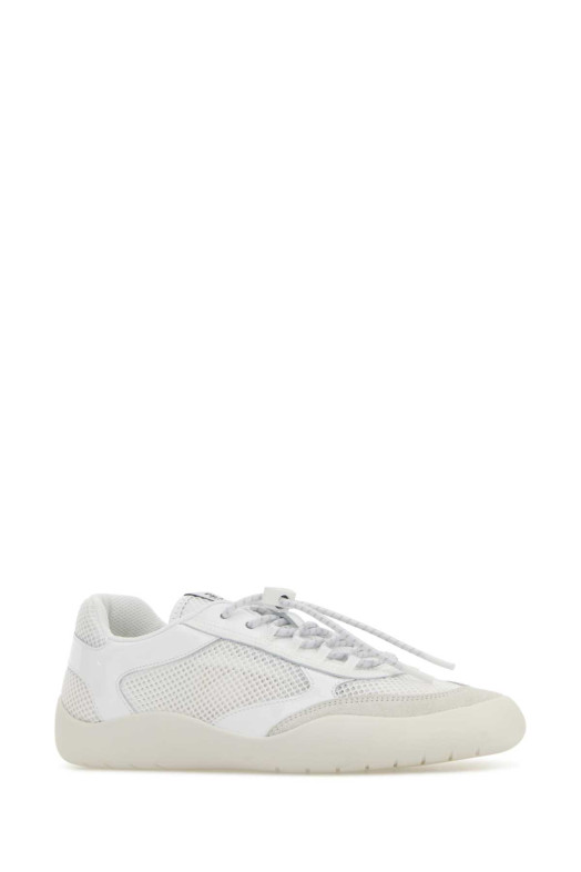 White leather and mesh Speedrock sneakers Black PRADA (1E490OF005LZ7)