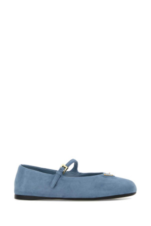 Light blue suede ballerinas PRADA (1F793NF005008)