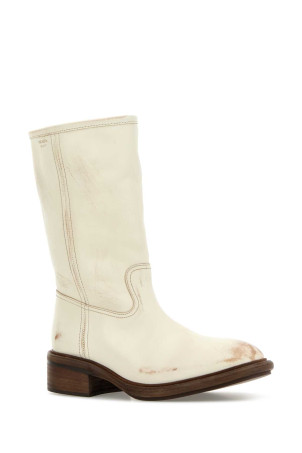 Ivory leather boots PRADA (1U509OF045V69)