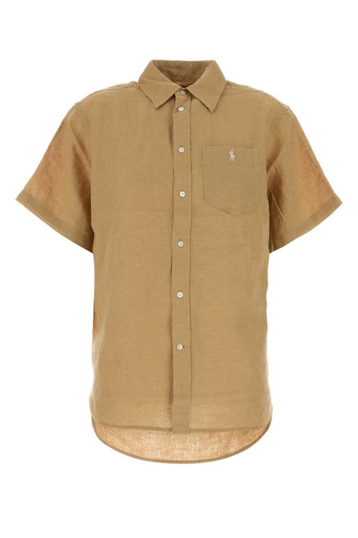 Льняная рубашка цвета «верблюжий» POLO RALPH LAUREN (211A96160)