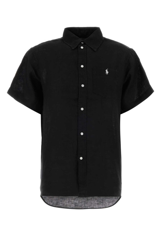 Черная льняная рубашка POLO RALPH LAUREN (211A96160)