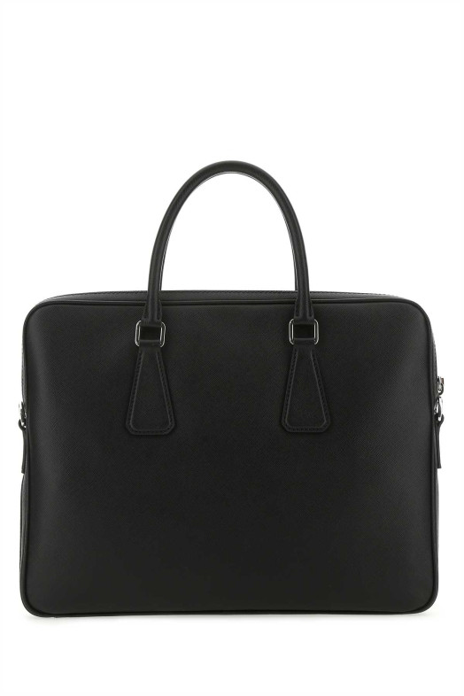 Black leather brief case Black PRADA (2VE368VOOX9Z2)