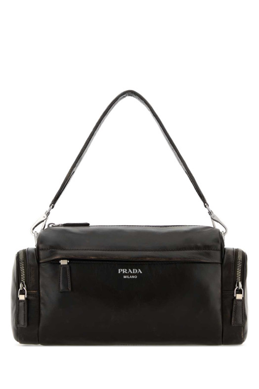 Сумка через плече з темно-коричневої шкіри наппа від PRADA (2VH2172C75)