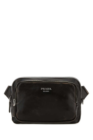 Dark brown nappa leather crossbody bag PRADA (2VH2182C75)