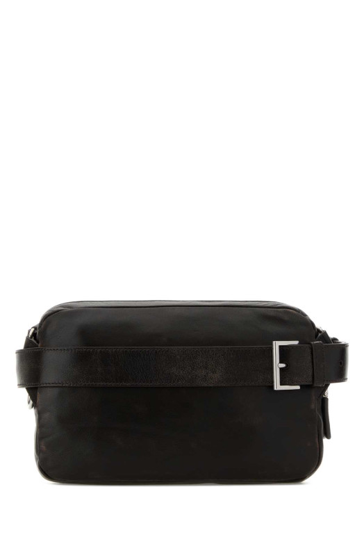 Сумка через плече з темно-коричневої шкіри наппа від PRADA (2VH2182C75)