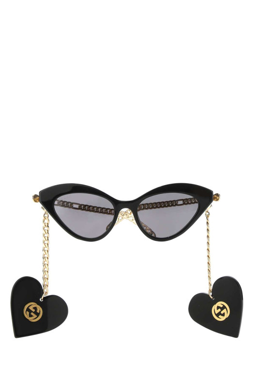 Двухцветные солнцезащитные очки из ацетата и металла GUCCI (663770J0740)
