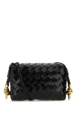 Black leather Mini Loop crossbody bag BOTTEGA VENETA (736125V2GV1)