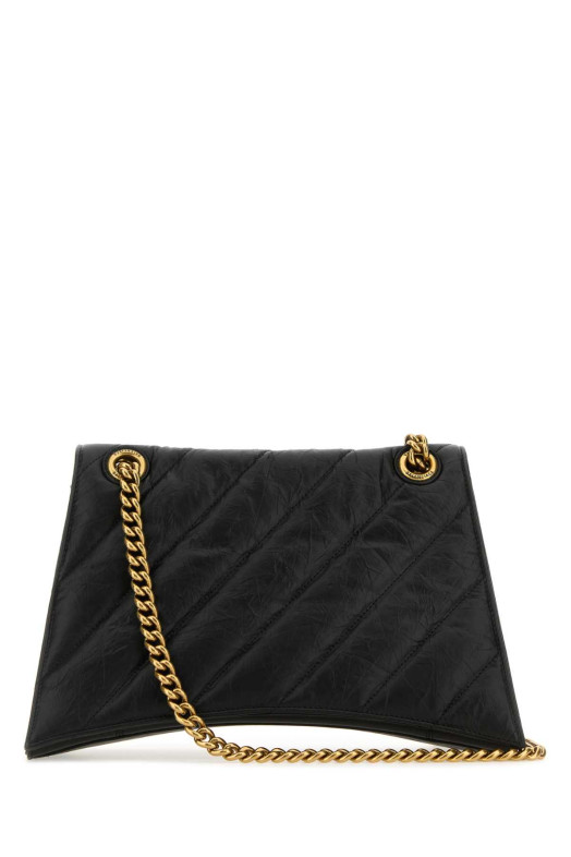 Black leather medium Crush shoulder bag Black BALENCIAGA (785602210J1)