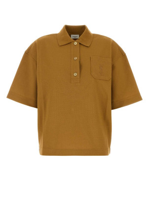 Ochre piquet oversize polo shirt SAINT LAURENT (873300Y38BN)