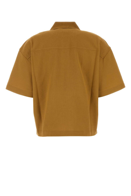 Ochre piquet oversize polo shirt SAINT LAURENT (873300Y38BN)