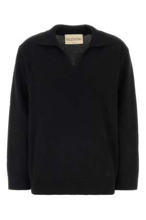 Black cashmere polo shirt Black VALENTINO GARAVANI (9B3KC75GAEW)