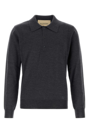 Charcoal wool polo shirt VALENTINO GARAVANI (9V3KP04UBH9)