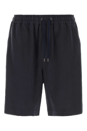 Navy blue linen bermuda shorts GIORGIO ARMANI (GM001626TE10954)