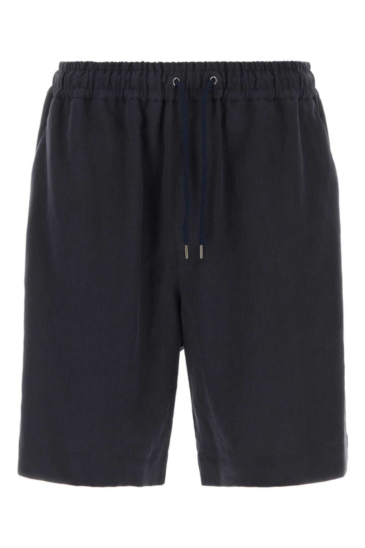 Navy blue linen bermuda shorts GIORGIO ARMANI (GM001626TE10954)