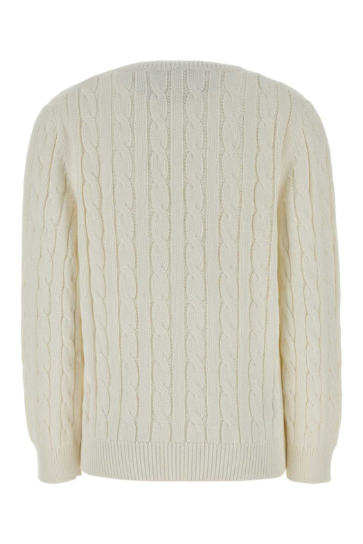 White cotton sweater Black PRADA (P24D3MSOOO19VL)