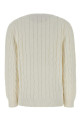 White cotton sweater Black PRADA (P24D3MSOOO19VL)