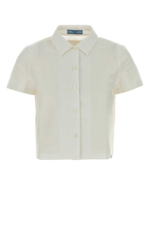White cotton shirt Black PRADA (P454JSOOO189C)