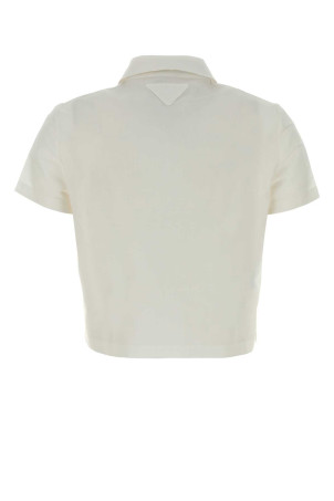 White cotton shirt Black PRADA (P454JSOOO189C)