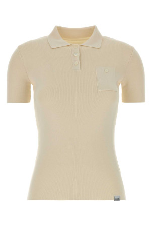 Ivory cotton polo shirt Black MM6 MAISON MARGIELA (S62GL0031M13274)