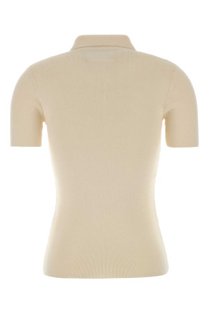 Ivory cotton polo shirt Black MM6 MAISON MARGIELA (S62GL0031M13274)
