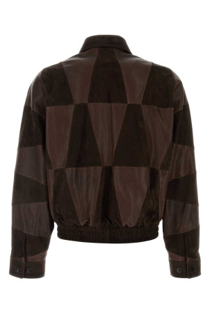 Brown leather jacket VERSACE (10244021A17845)