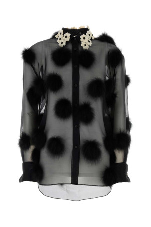 Black organza shirt Multicolor KHAITE (2478343W343)
