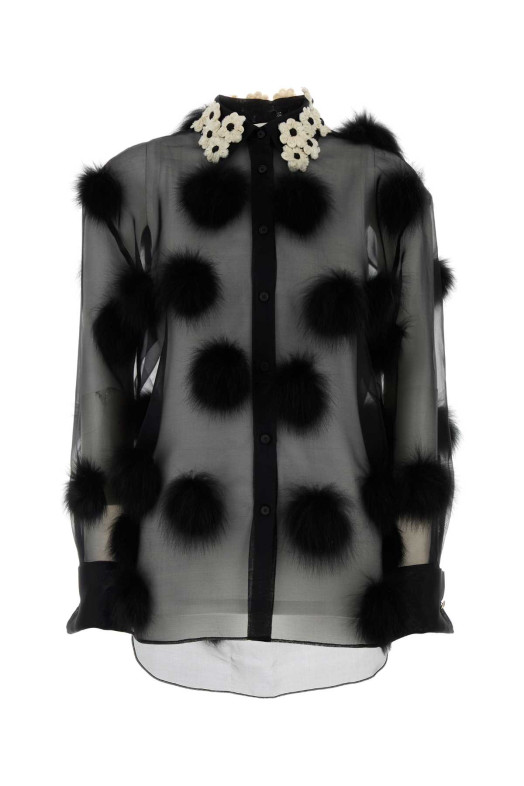Black organza shirt Multicolor KHAITE (2478343W343)