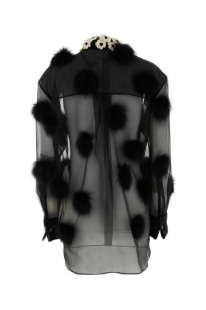 Black organza shirt Multicolor KHAITE (2478343W343)
