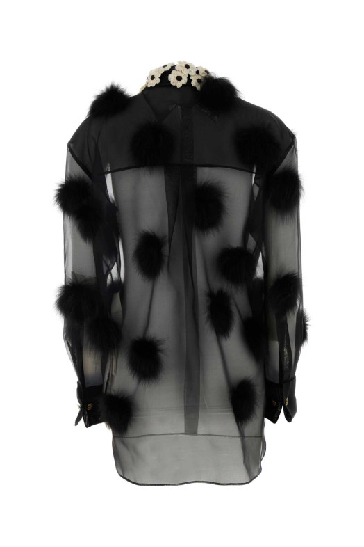 Black organza shirt Multicolor KHAITE (2478343W343)