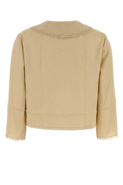 Beige silk blouse GUCCI (854516ZAM5B)