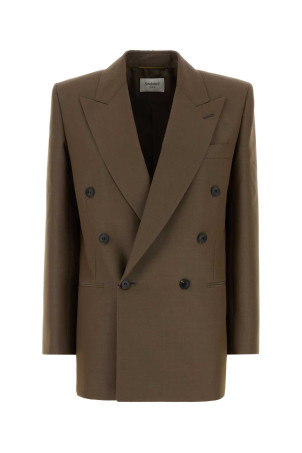 Mud wool blend oversize blazer SAINT LAURENT (859880Y1N02)