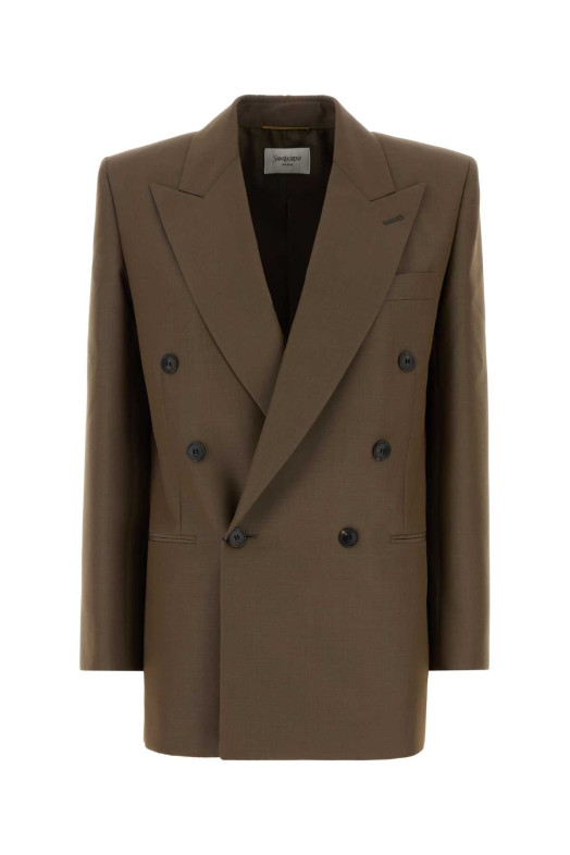 Mud wool blend oversize blazer SAINT LAURENT (859880Y1N02)