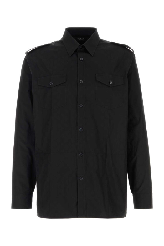 Black poplin shirt Black GUCCI (871856ZAUO8)