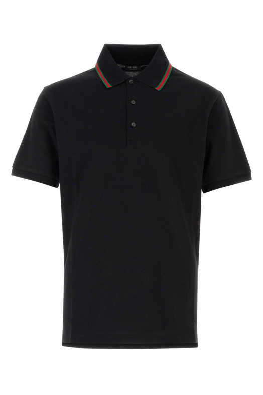 Black piquet polo shirt Black GUCCI (872468XJHX5)