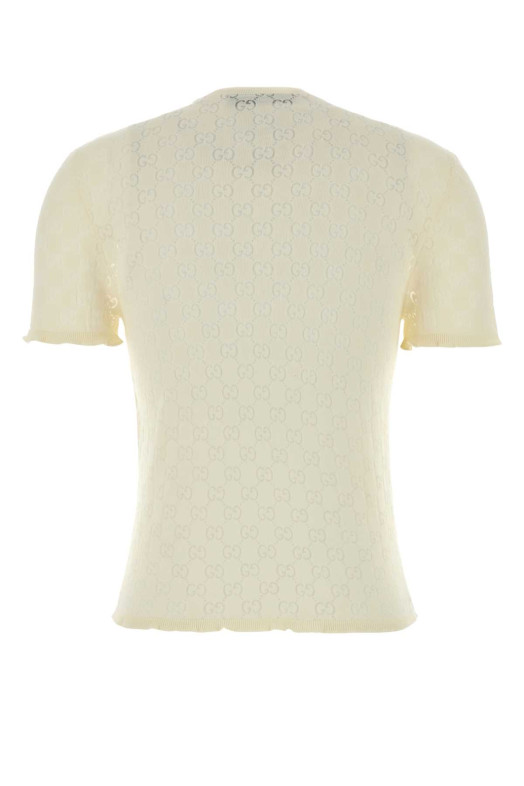 Ivory GG cotton blend t-shirt GUCCI (875544XKFMQ)