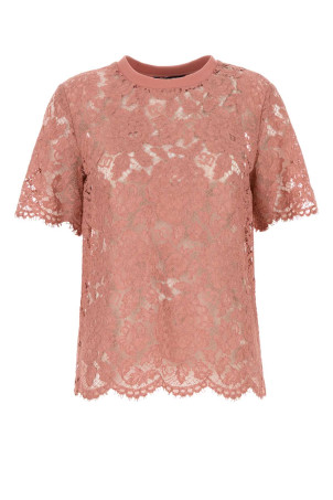 Pink lace t-shirt DOLCE & GABBANA (F8V21THLM7L)