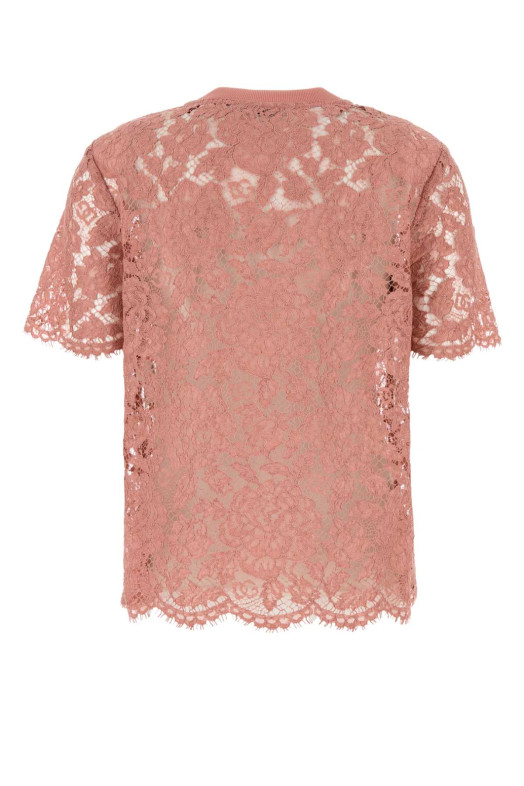 Розовая кружевная футболка DOLCE & GABBANA (F8V21THLM7L) DOLCE & GABBANA
