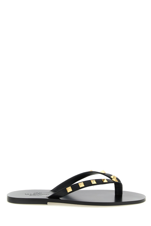 Сандалии Valentino Garavani «Thong Rockstud», черные Y2S0O16UIS0NO