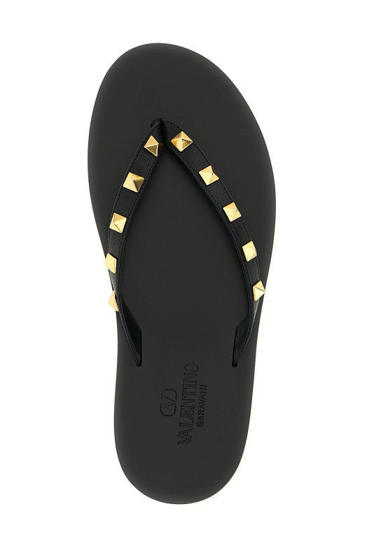 Сандалии Valentino Garavani «Thong Rockstud», черные Y2S0O16UIS0NO
