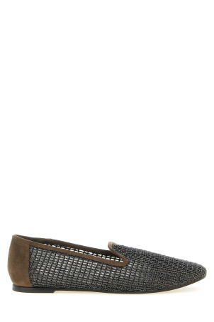 'Embroidery' mesh loafers Brown