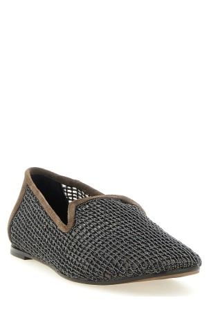 'Embroidery' mesh loafers Brown