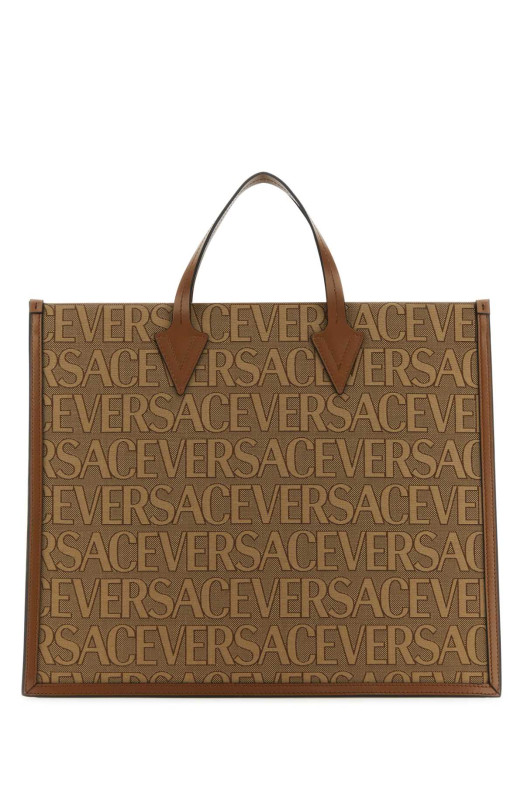 Embroidered canvas Versace Allover shopping bag VERSACE (10089131A07951)