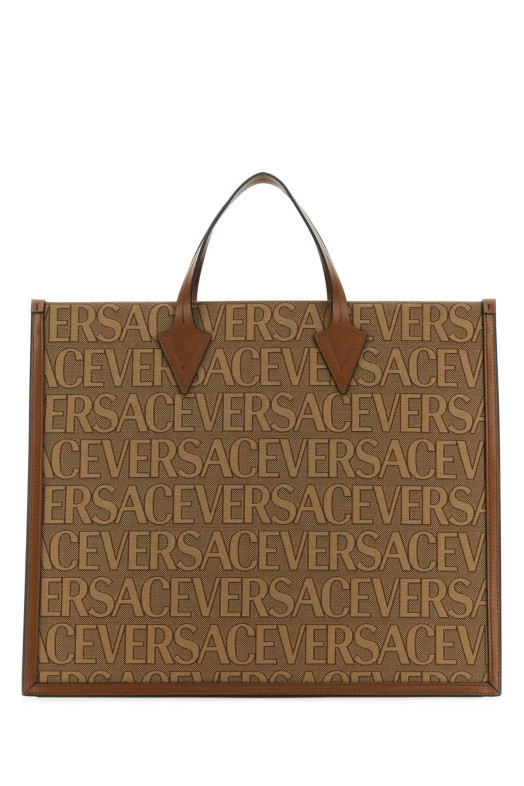 Embroidered canvas Versace Allover shopping bag VERSACE (10089131A07951)