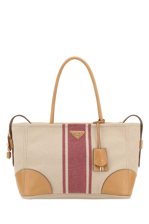 Sand canvas large shopping bag PRADA (1BG6592ZPW)
