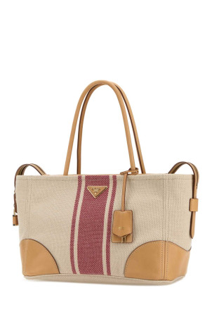 Sand canvas large shopping bag PRADA (1BG6592ZPW)