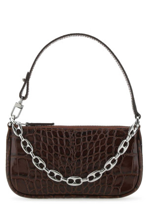 Chocolate leather mini Rachel handbag BY FAR (20CRMIRANEDSMA)