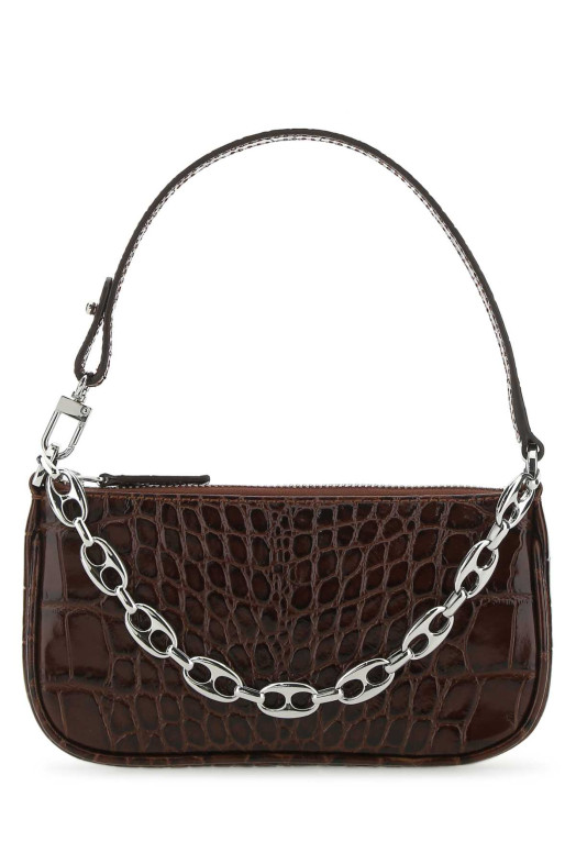 Chocolate leather mini Rachel handbag BY FAR (20CRMIRANEDSMA)