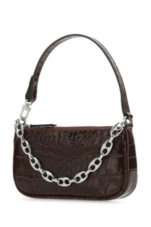 Chocolate leather mini Rachel handbag BY FAR (20CRMIRANEDSMA)
