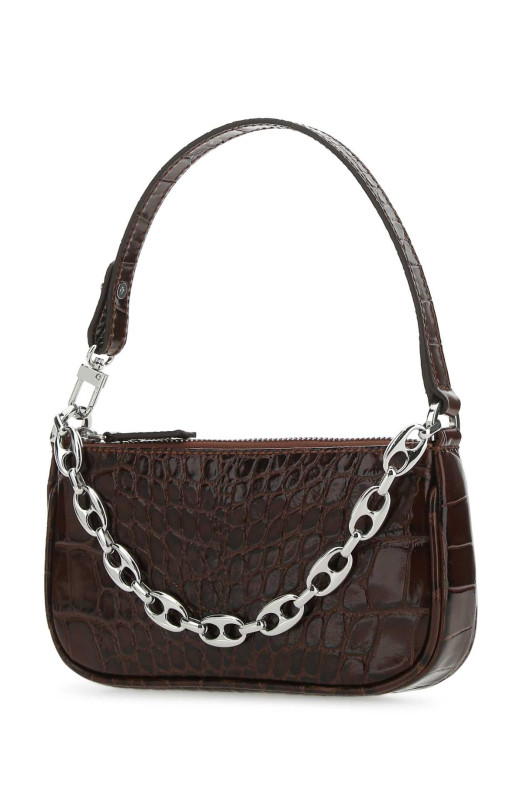 Chocolate leather mini Rachel handbag BY FAR (20CRMIRANEDSMA)