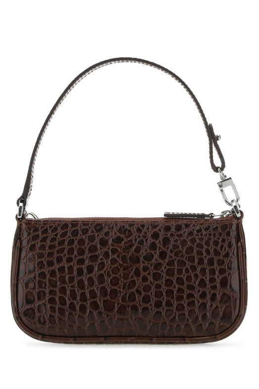 Chocolate leather mini Rachel handbag BY FAR (20CRMIRANEDSMA)